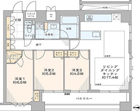 3LDK 間取り