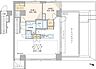 間取り：専有面積約66.93m2・2LDK+WICの間取りの三方角部屋です。約19m2のルーフバルコニー付き（ウッドデッキ付き）です。ユナイテッドアローズ社監修リノベーションを施しました。