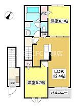 フェリーチェ 203 ｜ 愛知県蒲郡市鹿島町中郷（賃貸アパート2LDK・2階・56.48㎡） その2