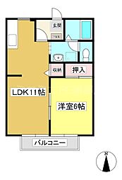 ビーライン青山C 1LDKの間取図画像