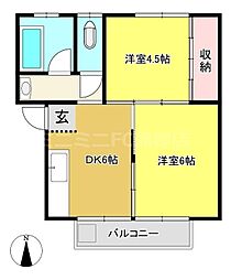 マルニマンション 2DKの間取図画像