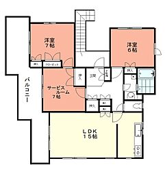 T・フラット 2SLDKの間取図画像
