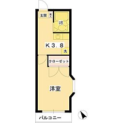 Ｓ・Ｔハウス 2階1Kの間取り