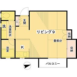 グアルダ’92 2階ワンルームの間取り
