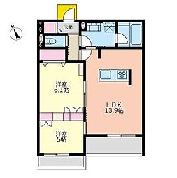 チェリーゼ 2LDKの間取図画像