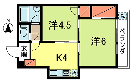 福田屋ビル 402｜東京都杉並区高円寺南２丁目(賃貸マンション2K・4階・33.03㎡)の写真 その2