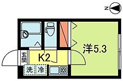 サニーコート東高円寺 1階1Kの間取り