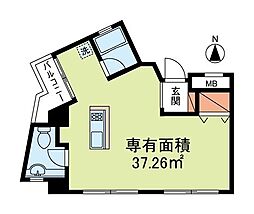 LUNA ワンルームの間取図画像