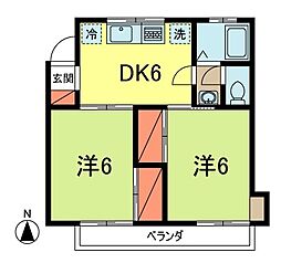サンコーポ 2DKの間取図画像