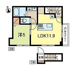 MAISONDESKY 1LDKの間取図画像