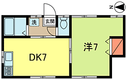 JHハイツII 1階1DKの間取り