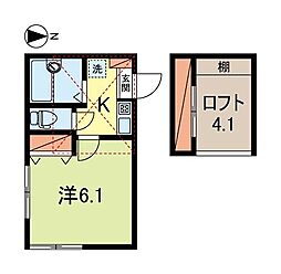 エクセルフォルム新高円寺 2階1Kの間取り