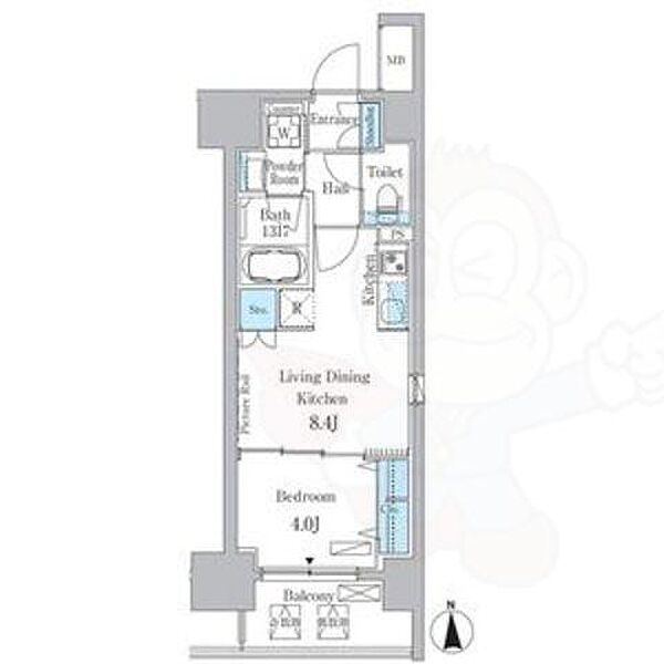 愛知県名古屋市中村区太閤通５丁目(賃貸マンション1LDK・4階・33.48㎡)の写真 その2