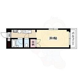 ヴァンヴェール名古屋 3階ワンルームの間取り