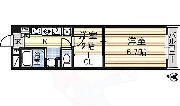 シャルマン上ノ宮 ｜愛知県名古屋市中村区上ノ宮町１丁目(賃貸マンション1DK・2階・30.04㎡)の写真 その2