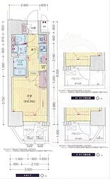 名古屋市営鶴舞線 大須観音駅 徒歩3分の賃貸マンション 14階1Kの間取り