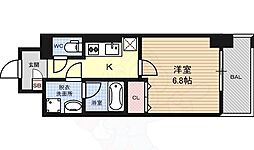 名古屋市営鶴舞線 浄心駅 徒歩12分の賃貸マンション 12階1Kの間取り
