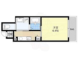 JR中央本線 鶴舞駅 徒歩10分の賃貸マンション 6階1Kの間取り