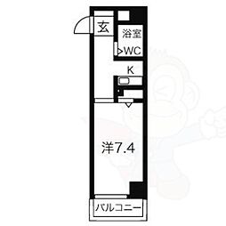 ジョイフル名古屋駅前 5階1Kの間取り