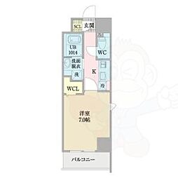 プレイズシード浅間町 4階1Kの間取り