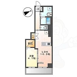 ベルク栄 3階1LDKの間取り