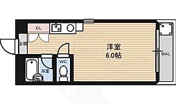 マキノビル 2階ワンルームの間取り