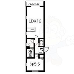 名古屋市営鶴舞線 浅間町駅 徒歩10分の賃貸アパート 3階1LDKの間取り