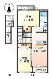 アスカハイツ 2階/-