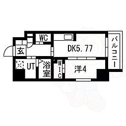 名古屋市営桜通線 名古屋駅 徒歩7分の賃貸マンション 3階1DKの間取り