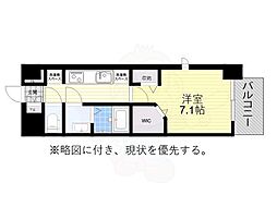 パルティール八田 3階1Kの間取り