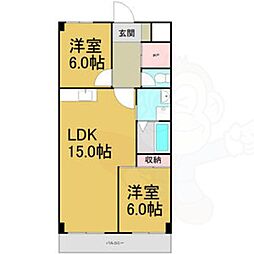 キムラマンション庄内通 2階2LDKの間取り