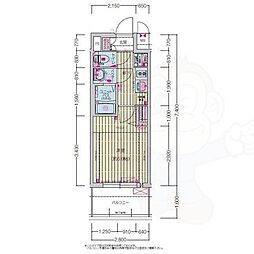 プレサンス尾張一宮ジュレア 1Kの間取図画像