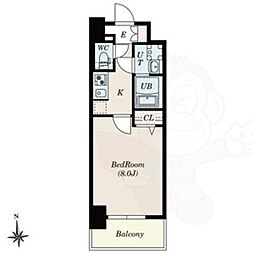 S-RESIDENCE尾頭橋beaute 1Kの間取図画像