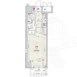 名古屋市営名城線 矢場町駅 徒歩8分の賃貸マンション 7階1Kの間取り