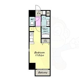 フローラ草平 3階ワンルームの間取り