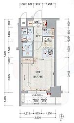 名古屋市営桜通線 国際センター駅 徒歩2分の賃貸マンション 9階ワンルームの間取り