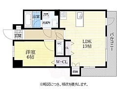 西村ハイツ 1LDKの間取図画像