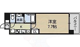 リバーコート砂田橋 1Kの間取図画像