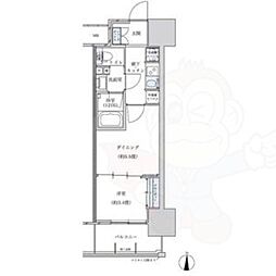 パークアクシス名古屋山王 1DKの間取図画像