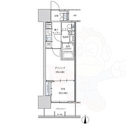 パークアクシス名古屋山王 1DKの間取図画像