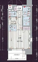 プレサンス名古屋STATIONアライブ 1Kの間取図画像