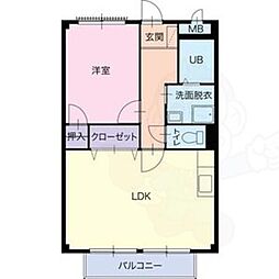 サープラス2与八杁 1LDKの間取図画像