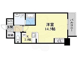 グラヴィス鶴舞 ワンルームの間取図画像