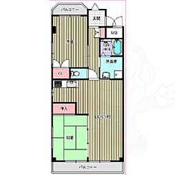 ハイツみのる 2LDKの間取図画像