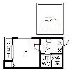 プティオランジュ 1Kの間取図画像