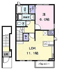 アザレア由 1LDKの間取図画像