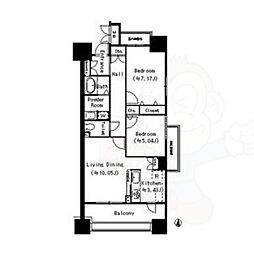 パークホームズ刈谷サザンゲートウエスト 2LDKの間取図画像