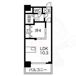 ブランブリエ東山ドゥーエ 1LDKの間取図画像