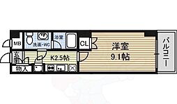 スクエア名駅南 1Kの間取図画像
