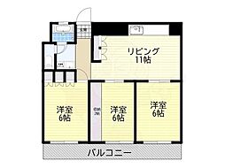 フラットイン 3LDKの間取図画像